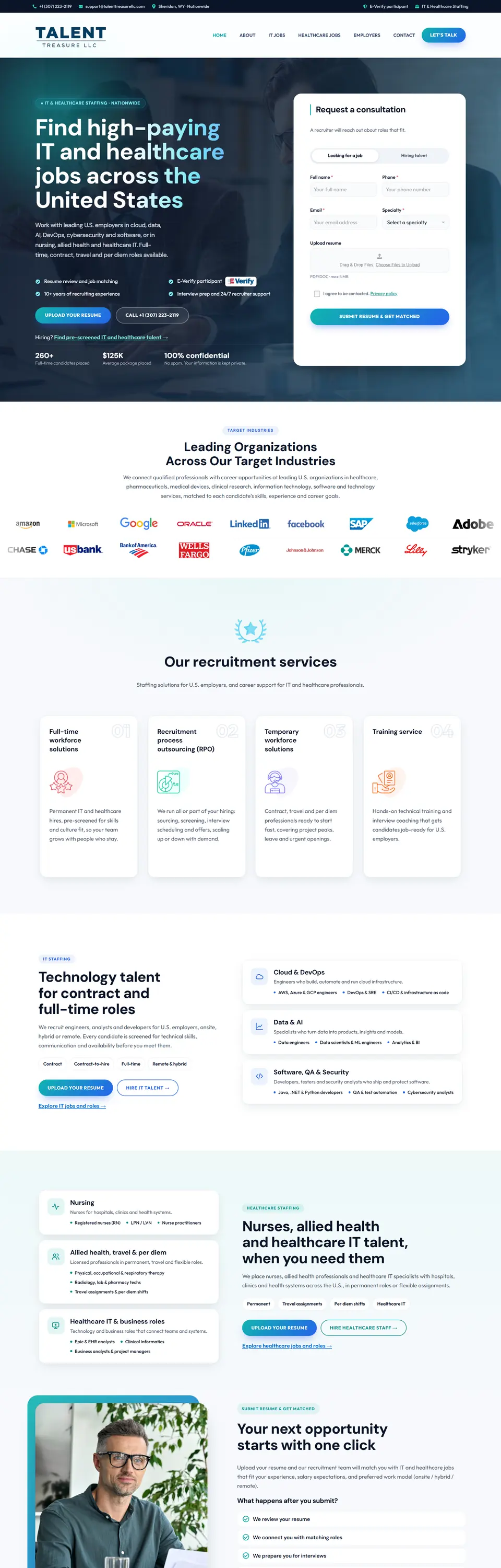 Talent Treasure LLC website built by Socialorbit